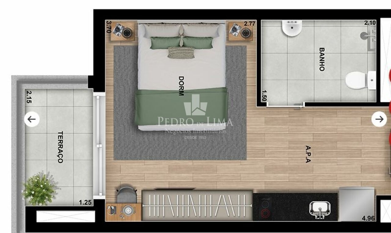 Studio , 1 quarto, 27 m² , Tatupé