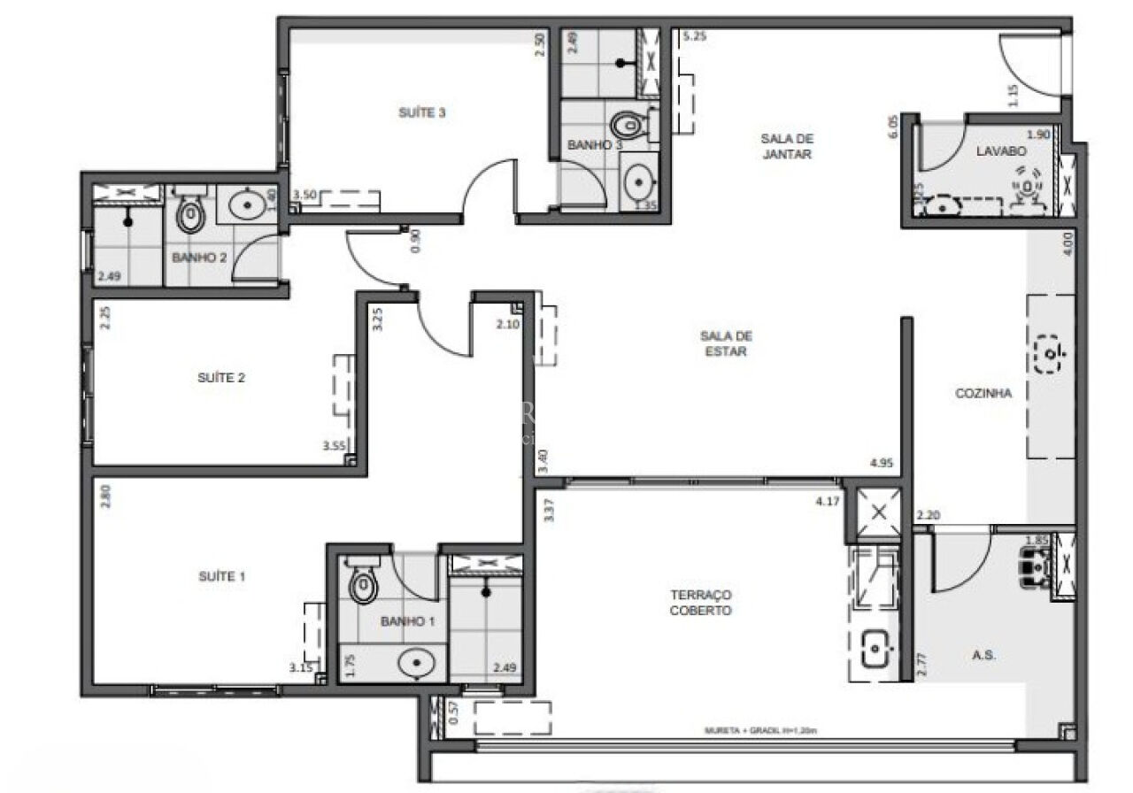 imagem do imovel Apartamento no Tatuapé, a duas quadras do Shopping Anália Franco, 122m2, 3 suítes e 2 vagas ref: TP30206