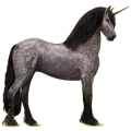 Rijpaard-eenhoorn Fries Zwart