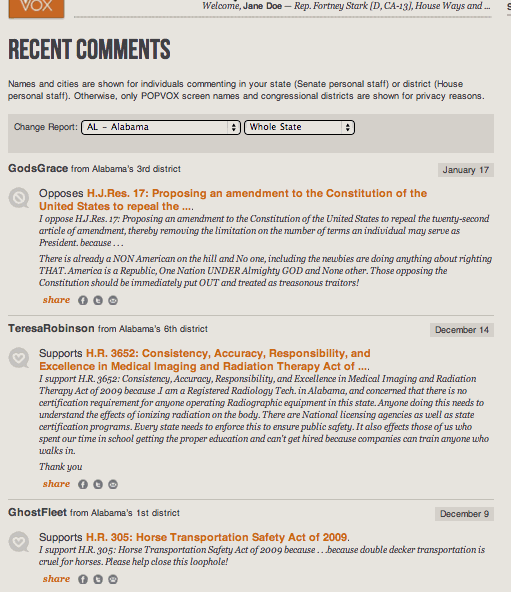 Leg staff recent comments