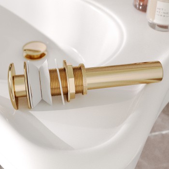 Rose Gold Pop Up Sink Drain with Overflow 1.25
