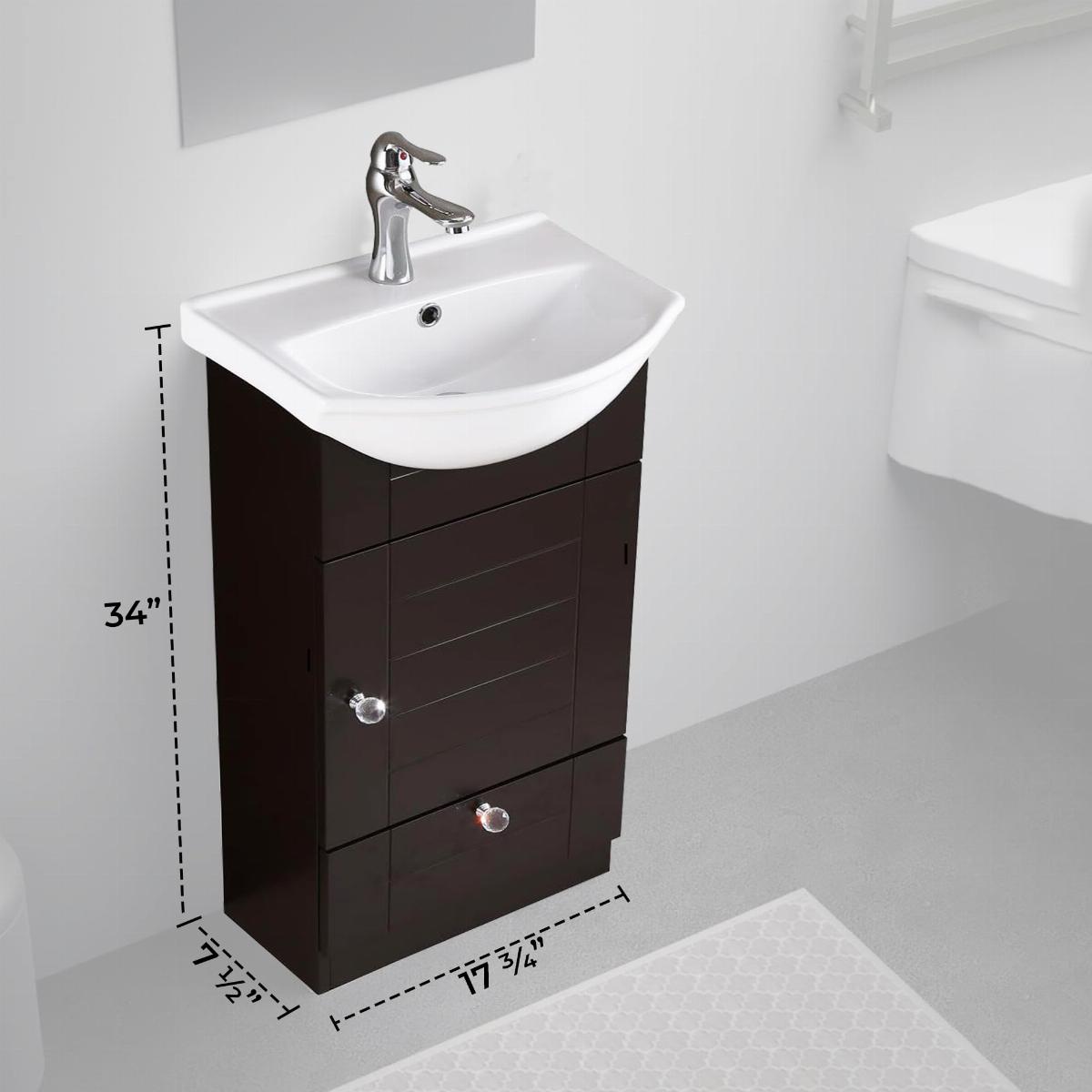 Small Bathroom Vanity With Sink Modern Black Cabinet