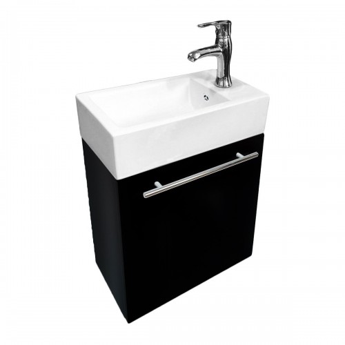 White Wall Mounted Rectangle Shaped Cabinet Bathroom Sink