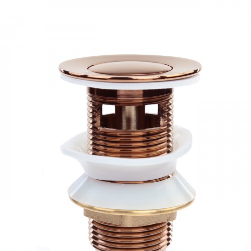 Rose Gold Pop Up Sink Drain with Overflow 1.25
