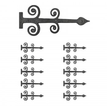 2 Pack 6 Inch Black Faux Strap Hinges - Decorative Dummy Faux Doors...