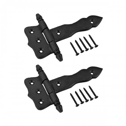 Self Closing Gate Hinges TamBee Black Gate Hinges Shed Hinges Heavy Duty Gate Hinges For Wooden Fences Barn Door Hinges For Wood Outdoor 3.5inch With Screws (Pack Of 6 Gate Hinges Heavy