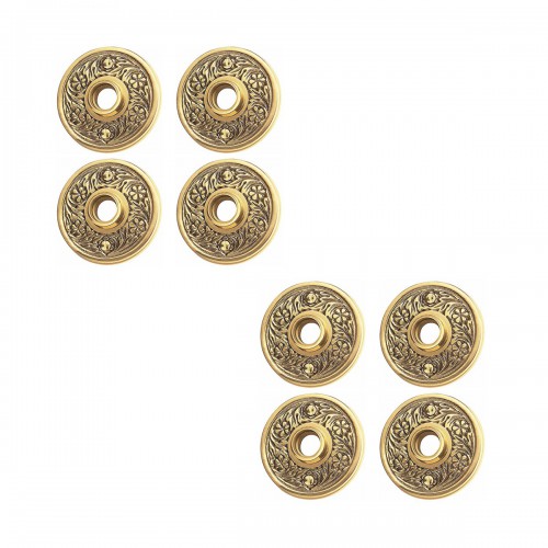 Victorian Rosette Antique Brass Cabinet Door Knob 2.5