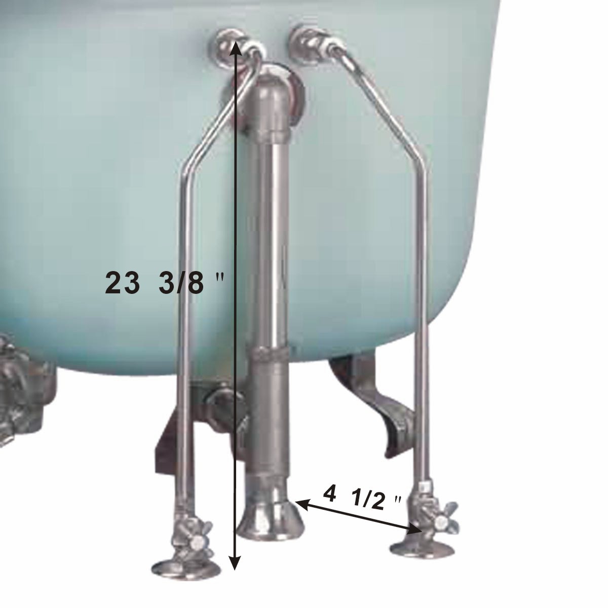 Brass ChromePlated Tub Supply Lines Double Shutoff Valves