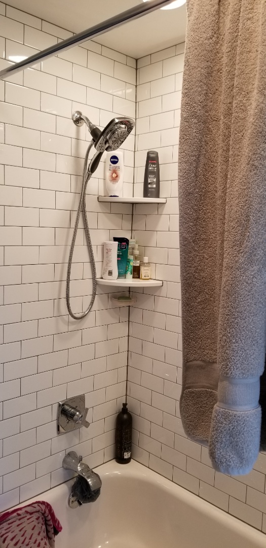 Shamong, NJ - New bathroom with subway tile in Collingswood. Shamong, NJ - New bathroom with subway tile in Collingswood.
