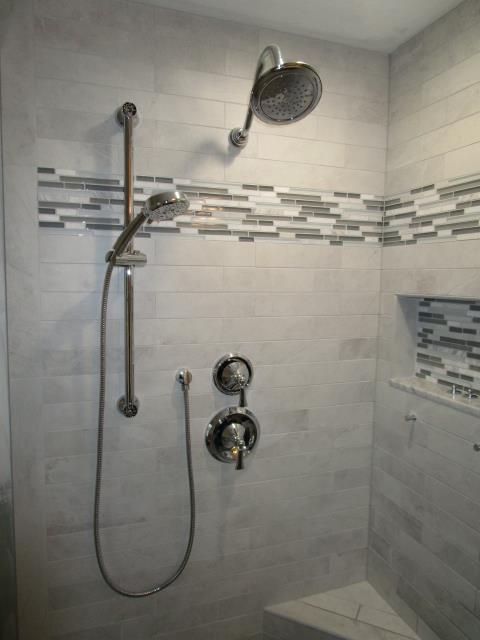 Medford, NJ - Finishing touches being applied to our bathroom project in Medford. I'm loving that tile! Medford, NJ - Finishing touches being applied to our bathroom project in Medford. I'm loving that tile!