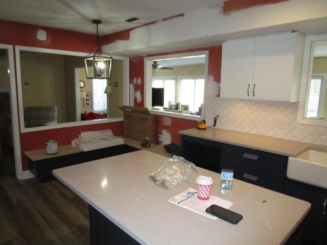 Evesham, NJ - In the process of remodeling kitchen, still needs some backsplash and paint but we're on our way to completion. Look at that beautiful countertop on that island. Evesham, NJ - In the process of remodeling kitchen, still needs some backsplash and paint but we're on our way to completion. Look at that beautiful countertop on that island.
