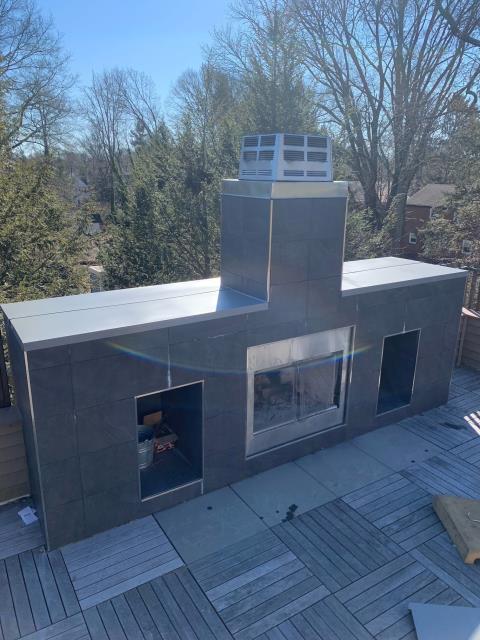 Haddonfield, NJ - Sealed entire rooftop area for water protection, new coil, new counter flashing. All metal was hand bent to fit all sections as needed. Haddonfield, NJ - Sealed entire rooftop area for water protection, new coil, new counter flashing. All metal was hand bent to fit all sections as needed.
