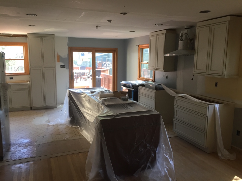 Cherry Hill, NJ - Time for flooring! We knocked out a few walls and did a complete reconfiguration of this kitchen. It is coming along nicely! Cherry Hill, NJ - Time for flooring! We knocked out a few walls and did a complete reconfiguration of this kitchen. It is coming along nicely!