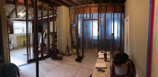 Collingswood, NJ - Our large remodeling project in Collingswood in underway. Overall there will be 1.5 new baths, a new kitchen, new laundry room, and more ! Here, take a moment to realize the extensive site preparation and containment that the Nuss Carpenters setup PRIOR to demolition. Great work men ! Collingswood, NJ - Our large remodeling project in Collingswood in underway. Overall there will be 1.5 new baths, a new kitchen, new laundry room, and more ! Here, take a moment to realize the extensive site preparation and containment that the Nuss Carpenters setup PRIOR to demolition. Great work men !