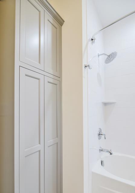 Haddon Heights, NJ - Bathroom in Haddon Heights, NJ with so much additional storage in the bathroom! These customers didn't have room for a linen closet so we put this piece of cabinetry in and had pull outs so everything was easy to access! Haddon Heights, NJ - Bathroom in Haddon Heights, NJ with so much additional storage in the bathroom! These customers didn't have room for a linen closet so we put this piece of cabinetry in and had pull outs so everything was easy to access!