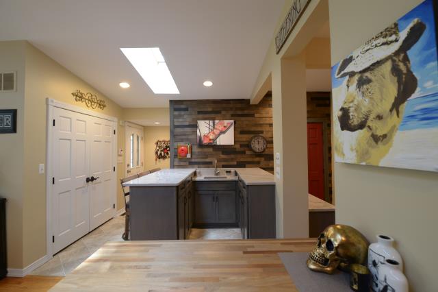 Haddonfield, NJ - Wet bar in Haddonfield NJ, Fun party area in Kitchen. Half bathroom and a red interior door to finish Haddonfield, NJ - Wet bar in Haddonfield NJ, Fun party area in Kitchen. Half bathroom and a red interior door to finish