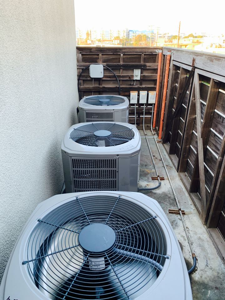 HVAC system installation. Condenser installation. AC estimate