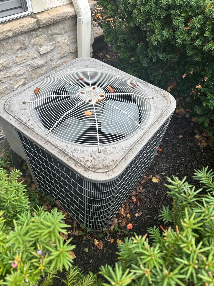 Customer wanted me to see if we could move her existing air conditioner over to her son‘s house. Looking at the furnace the blower motor is not big enough to support the size of her air-conditioning. Therefore, we would have to install a new smaller AC here. Cost to install American Standard air-conditioner