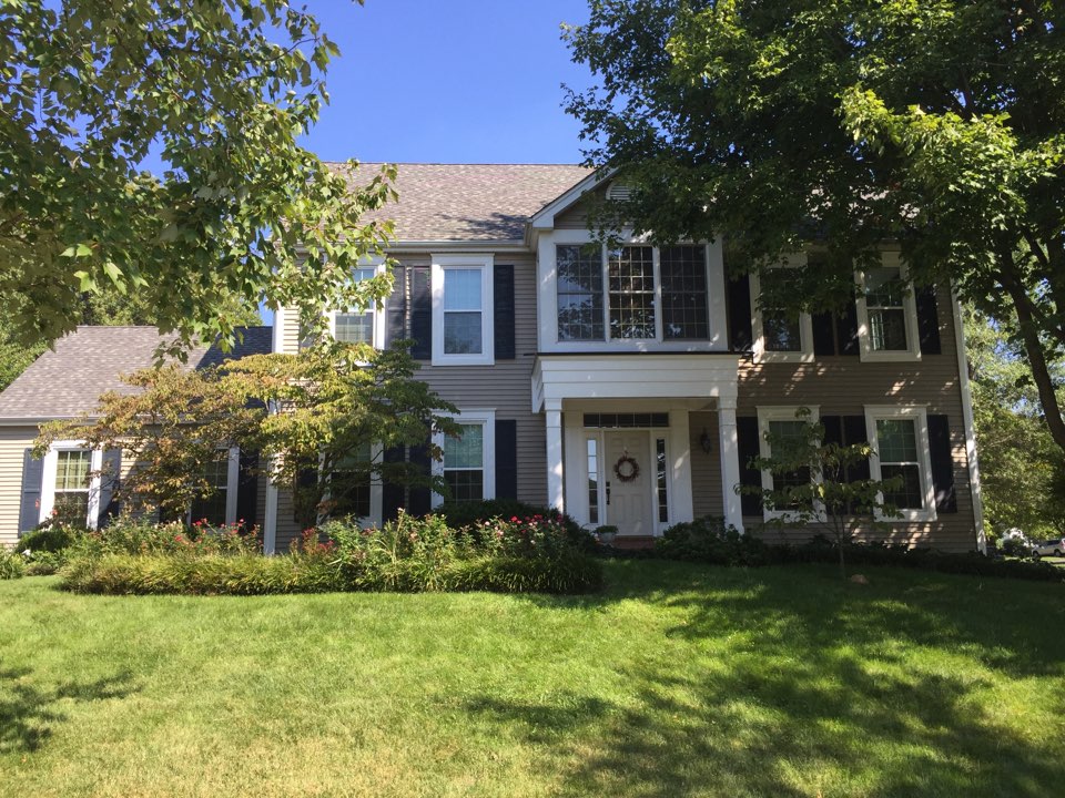 Kirkwood, MO - Measuring for installation of Leaf Solutions gutter guards. Kirkwood, MO - Measuring for installation of Leaf Solutions gutter guards.