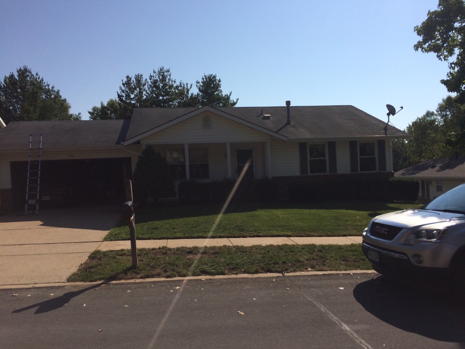 Ballwin, MO - Met a homeowner in need of a new roof. Spent quite a bit of time discussing his ventilation. Ballwin, MO - Met a homeowner in need of a new roof. Spent quite a bit of time discussing his ventilation.