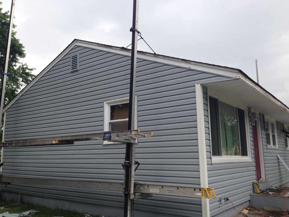 Florissant, MO - Installation progress on other siding job. Helping another homeowner realize the benefits of a maintenance free exterior by XteriorPRO Florissant, MO - Installation progress on other siding job. Helping another homeowner realize the benefits of a maintenance free exterior by XteriorPRO