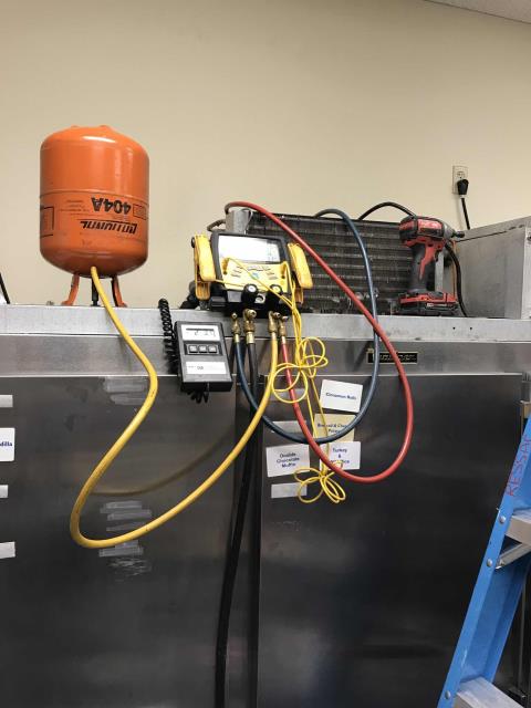 Sacramento, CA - A health center in Sacramento, California, requested emergency service for one of their freezers. Upon arrival, our technician found freezer #1 not holding proper temperatures. Inspected system and found a leak in the liquid line drier, and the suction valve needing replacement. Replaced suction king valve and charged system to proper specs. Traulsen freezer is now dropping to 0 degrees and holding in desired temp range. System is operational, job complete. Sacramento, CA - A health center in Sacramento, California, requested emergency service for one of their freezers. Upon arrival, our technician found freezer #1 not holding proper temperatures. Inspected system and found a leak in the liquid line drier, and the suction valve needing replacement. Replaced suction king valve and charged system to proper specs. Traulsen freezer is now dropping to 0 degrees and holding in desired temp range. System is operational, job complete.