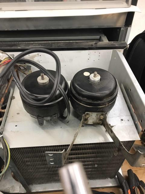 Quoted repairs were scheduled for a pharmacy in Bakersfield CA, to install a new condenser fan motor on their commercial style beverage cooler.  After installing new parts, the technician tested the Beverage Air cooler and confirmed operations were normal again. Unit at correct temperatures per specs, job complete.