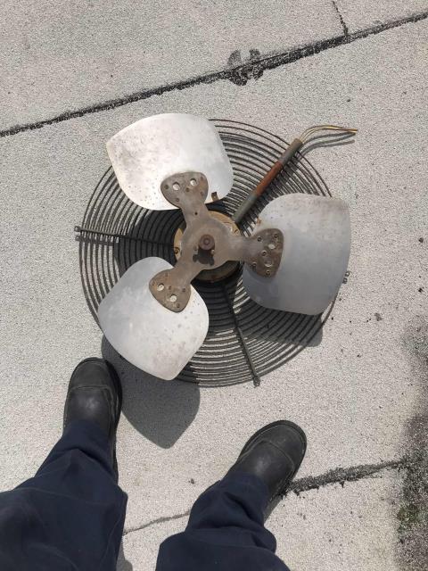 Quoted HVAC repairs were scheduled at a commercial property in Delano California. The technician arrived to replaced a failed condenser fan motor, a blower motor capacitor, and clean the evaporator and condenser coils on their BDP air conditioner. After completing all quoted work, the tech tested the equipment. Unit operational, but did find that the disconnect forks are not properly engaging. Will quote to replace service disconnect for safety.