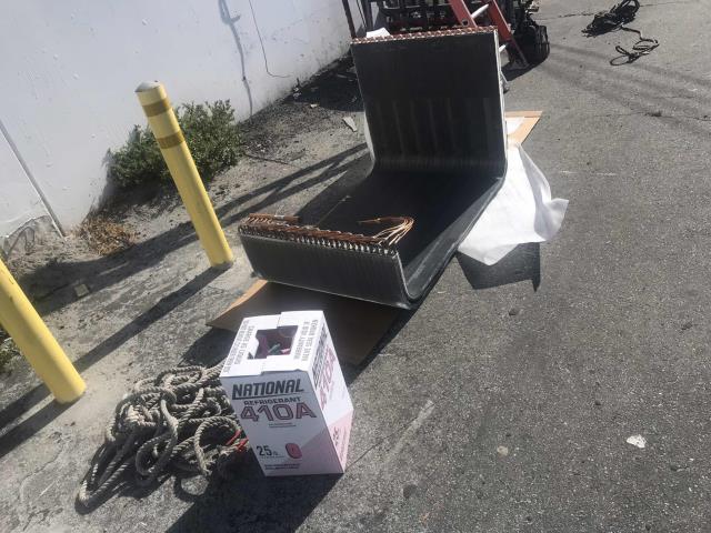 A rental store in Compton California was scheduled for approved air conditioning repairs today. The technicians were replacing a condenser coil and damaged reversing valve on a commercial Ruud unit, as the original coil had been stolen. After installing the new coil, re-piping to the drier and brazing all connections, the technicians recharged the system. While testing the system after recharging, they found that the defrost board and an outdoor air coil sensor were not functioning properly. Will order and return to complete work.