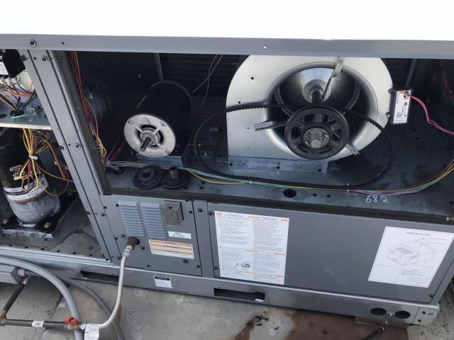 Dispatched our Visalia CA area technician for a no cooling call at one of our regular commercial customers. Found that the pulley had come off their Goodman air conditioner, causing the compressor and evaporator  to ice up as the blower wasn't running. Repaired the pulley, adjusted the belt and de-iced the system. Unit is back up and running again and site is cooling down.