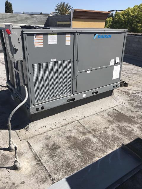 San Jose, CA - An air conditioning unit replacement was scheduled today at a vitamin store in San Jose California. The original unit was old when its compressor grounded, so the customer opted for replacement instead. The technicians met with the crane, had the old HVAC removed after disconnecting it and the new unit placed. Connected supply and returns, installed new drain lines and disconnect, secured system, replaced electrical. Ran and tested new unit, system is operational and site cooling again. San Jose, CA - An air conditioning unit replacement was scheduled today at a vitamin store in San Jose California. The original unit was old when its compressor grounded, so the customer opted for replacement instead. The technicians met with the crane, had the old HVAC removed after disconnecting it and the new unit placed. Connected supply and returns, installed new drain lines and disconnect, secured system, replaced electrical. Ran and tested new unit, system is operational and site cooling again.
