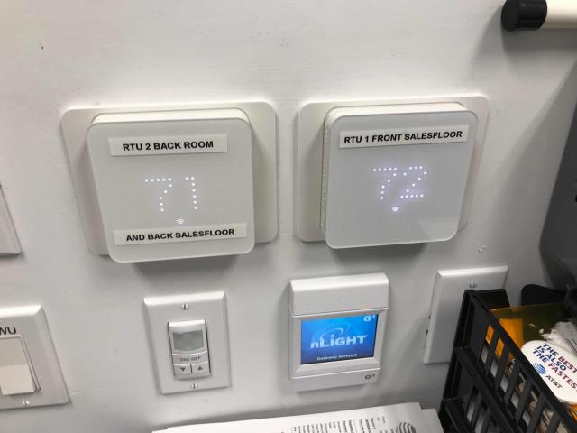 A cell phone store in El Monte California put in an urgent call for their AC not cooling. Our commercial HVAC tech found that there are multiple thermostats, standard and ZEN brand. He called in to tech support to troubleshoot but was not able to reach them after several calls and messages. Will return during standard business hours and continue troubleshooting.