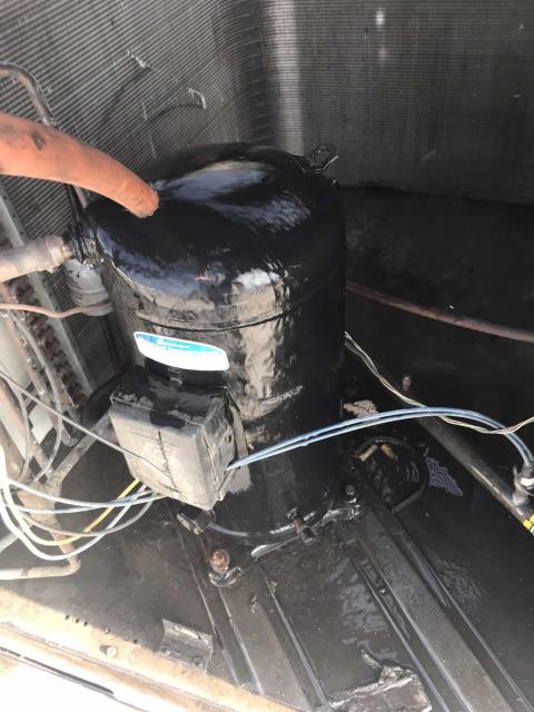 Responded to an emergency AC call for a shoe store at the Santa Anita Mall in Arcadia California. Found their split Carrier system with the condenser shut off at the disconnect. Attached gauges and power on, PSI shot up immediately so turned back off. Washed condenser coils thoroughly to bring down head-pressure. Retested. Pressures down but unit blew fuses again. Continued troubleshooting, determined that compressor is pulling high amps and should be replaced. System is old, customer may consider replacing whole system over just repairs. Will quote both options.