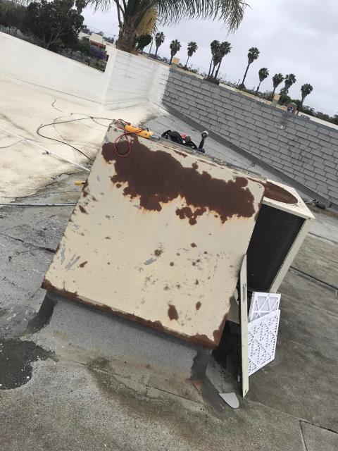 Ventura, CA - A customer requested a HVAC site survey for their new location in Ventura California. Our technician performed the survey, acquiring the single unit equipment data and noting issues. The Lennox unit is over 30 years old, operational but in poor condition. Will quote a replacement for the customer to consider. Survey complete. Ventura, CA - A customer requested a HVAC site survey for their new location in Ventura California. Our technician performed the survey, acquiring the single unit equipment data and noting issues. The Lennox unit is over 30 years old, operational but in poor condition. Will quote a replacement for the customer to consider. Survey complete.