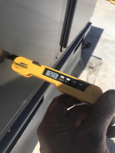 A jewelry store in Stockton California reported that their AC unit had gone down. Our technician arrived and first checked the breaker panel, confirming here was power to the unit. Found system not running due to a 24v short at the Y circuit, where a wire nut had fallen off and grounded causing 3amp fuse to blow. Our tech replaced the wire nut with newer one and replaced blown fuse. System cycled on in cooling with a 23deg split. Unit is now operational.
