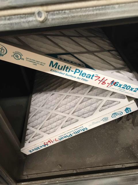 Summer HVAC maintenance scheduled today for a grocery store in Lakewood California. All filters swapped out and air curtains onsite cleaned. Found air curtain #9 with a burnt out blower motor, will quote to replace. PM complete.