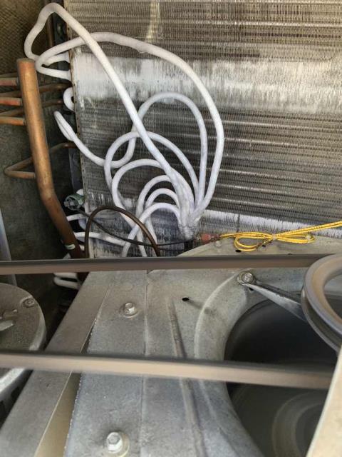 Dispatched our Turlock CA area AC tech to a home goods store with an office unit not working. After checking in with the vendor log and store manager, our tech gained roof access. Found RTU 6 low on refrigerant charge, confirmed that a full leak search will need to be completed. Also inspected unit #5 while onsite, found that the smoke alarm was going off due to a failed disconnect. Bypassed the disconnect temporarily, tagging and marking system. Will need to quote replacement of #5's disconnect.