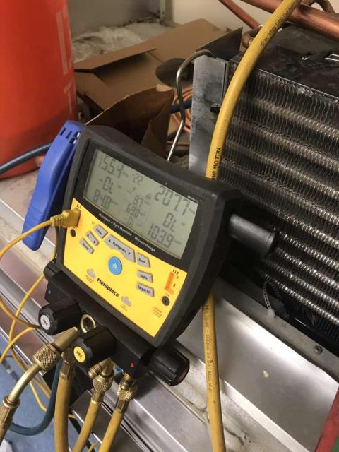 Dispatched our commercial refrigeration technician to a customer on Ming Avenue in Bakersfield CA. Their freezer was spiking at 32 degrees. Upon arrival our tech found ice blocking the coil, but not over the coil. Defrosted system, checked pressures. Performed a leak check `and found a leak on the liquid line going to the evaporator. Recommend replacing the liquid and suction line driers, as well as filter drier. Was able to source parts same day and repair. Recharged system and confirmed it was operational once again.