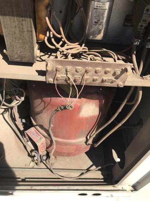 Fresno, CA - One of our commercial customers in Fresno CA called in for AC service. Our technician troubleshooted both Trane systems, finding unit #1 with a failed compressor and condenser fan motor. Unit is in poor condition, may consider replacement over repairs. RTU #2 has a failed blower and condenser motor. 2nd unit is also in poor condition but may be viable for repairs. Quoting all necessary repairs. Fresno, CA - One of our commercial customers in Fresno CA called in for AC service. Our technician troubleshooted both Trane systems, finding unit #1 with a failed compressor and condenser fan motor. Unit is in poor condition, may consider replacement over repairs. RTU #2 has a failed blower and condenser motor. 2nd unit is also in poor condition but may be viable for repairs. Quoting all necessary repairs.