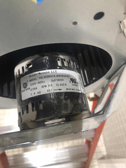 Our HVAC technician returned to a commercial property in West Hollywood, California, to complete approved repairs. Their back-of-house area exhaust fan motor had failed and needed to be replaced. After removing the bad motor, our tech wired in the new part, re-installed the grill and tested the unit. All operations normal again, job complete. 