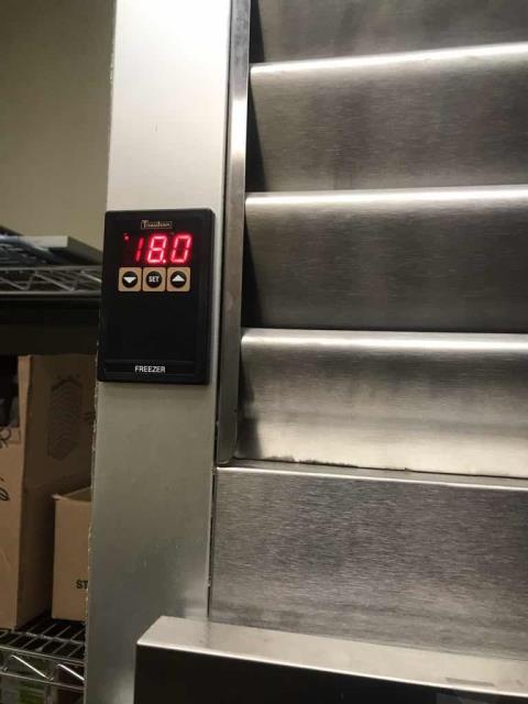 Responded to an urgent freezer call in Montclair California, where the site reported one unit running at 36 degrees. Upon arrival our refrigeration technician found the Traulsen unit's temperature sensors reading incorrectly. Replaced both sensors, evaporator and cabinet, and tested all other operations. All other functions normal, job complete.