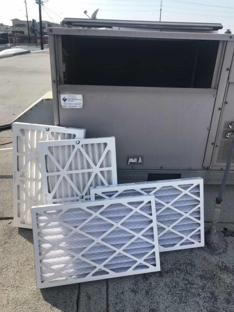 Air conditioning maintenance performed at an office building in Marina del Ray, California, today. All heating components tested and confirmed safe, all filters changed and belts inspected. No issues to report at this time.