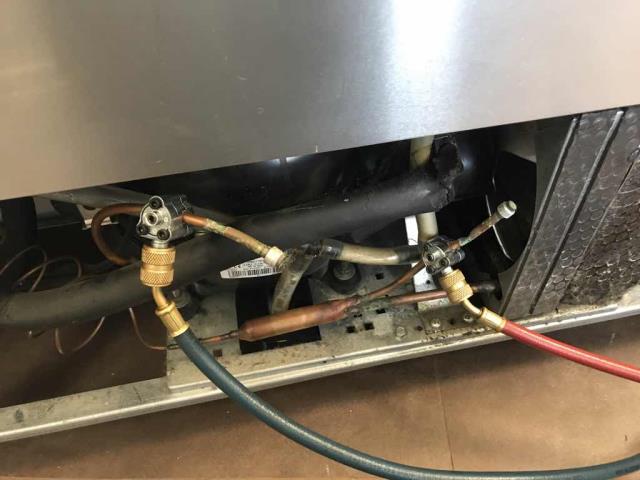 Returned to a San Jose CA diner to confirm status of the sandwich counter's compressor. Our refrigeration technician re-examined the unit, and the compressor may not need replacement but we will not be able to determine 100% until the start components are replaced.