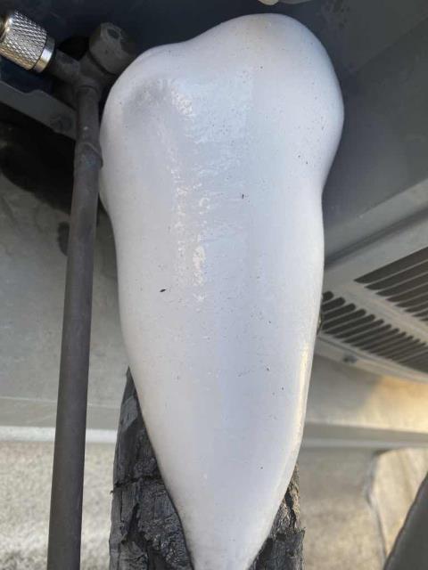 A gym complex in Pasadena, California, requested emergency service on their commercial air conditioners. The units were leaking water and had been iced over. Our technician checked all refrigerant pressures, confirmed they were low on pressure but not on refrigerant. Once the ice had fully melted, the technician found the filters were badly clogged and the return grills were caked. We will need to return with filters and cleaner for the grills. The technician also replaced a rubbed out wire.