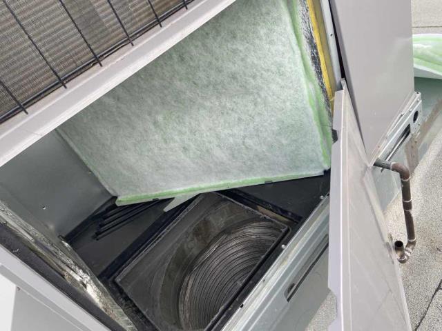 Winter A/C maintenance scheduled at a commercial property in Azusa CA. All units were inspected, filters changed. Noted units #7 and #8 still shut off due to outstanding bids. PM complete.