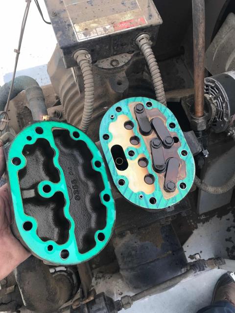 Refrigeration technician dispatched to jobs in Merced, CA. First call was for Walgreens with walk-in freezer running warm. After free inspection technician found leaking compressor valve plates. Presented quote to customer for retrofit of new valve plates on compressor.