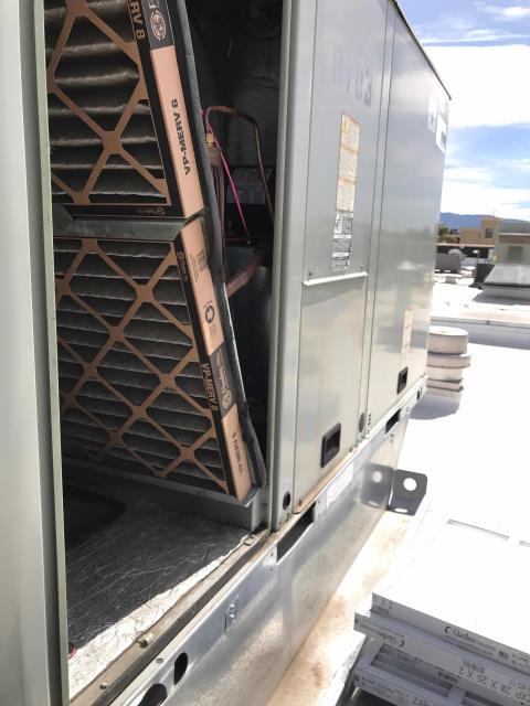 A/C technician in Temecula, CA performed a quarterly preventative maintenance at the H&M retail store located in the Promenade Mall. He changed filters, washed coils, measured refrigerant and electrical systems, and tested safeties. He found 2 deficiencies on separate units. AC repair work will be quoted to corporate office and technician will return once approved.