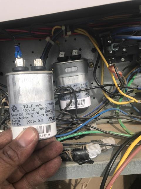 AC tech was dispatched to complete approved quoted repairs at a clothing shop in Tulare, CA. The technician performed the approved work, replacing the blower motor and blower pulleys on the 2nd Carrier HVAC unit. He also cleaned the evaporator coil. Tech also completed repairs on RTU #1, replacing the overamping condenser fan motor and failed run capacitor. Both units were working well by time of tech departure.