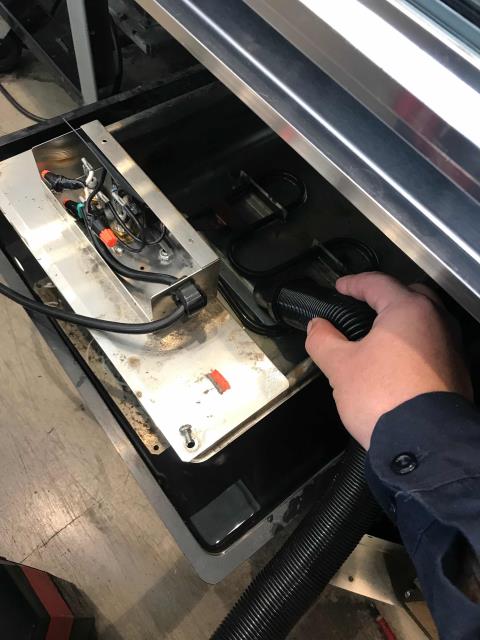 Los Angeles area AC tech responded to a cooler leaking water at a juice bar. The technician found the drain pan heater not working correctly due to float switch being misaligned. Tech adjusted the float and tested. Drain heater turned back on as expected. No other issues found, unit draining normally now.