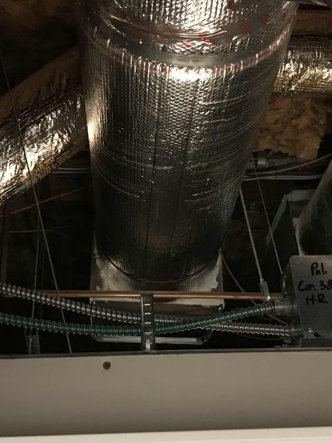 RESSAC a/c tech dispatched back to Chula Vista, CA, for a second reported leaky condensate at a healthcare provider. Technician located the leak location, found unit that was serviced the day before working normally without leaks. Inspected area, found water marks near the ductwork in the ceiling several feet from air conditioner. Recommended to customer to send out a roofer to inspect the roof and possibly patch leaking areas. 